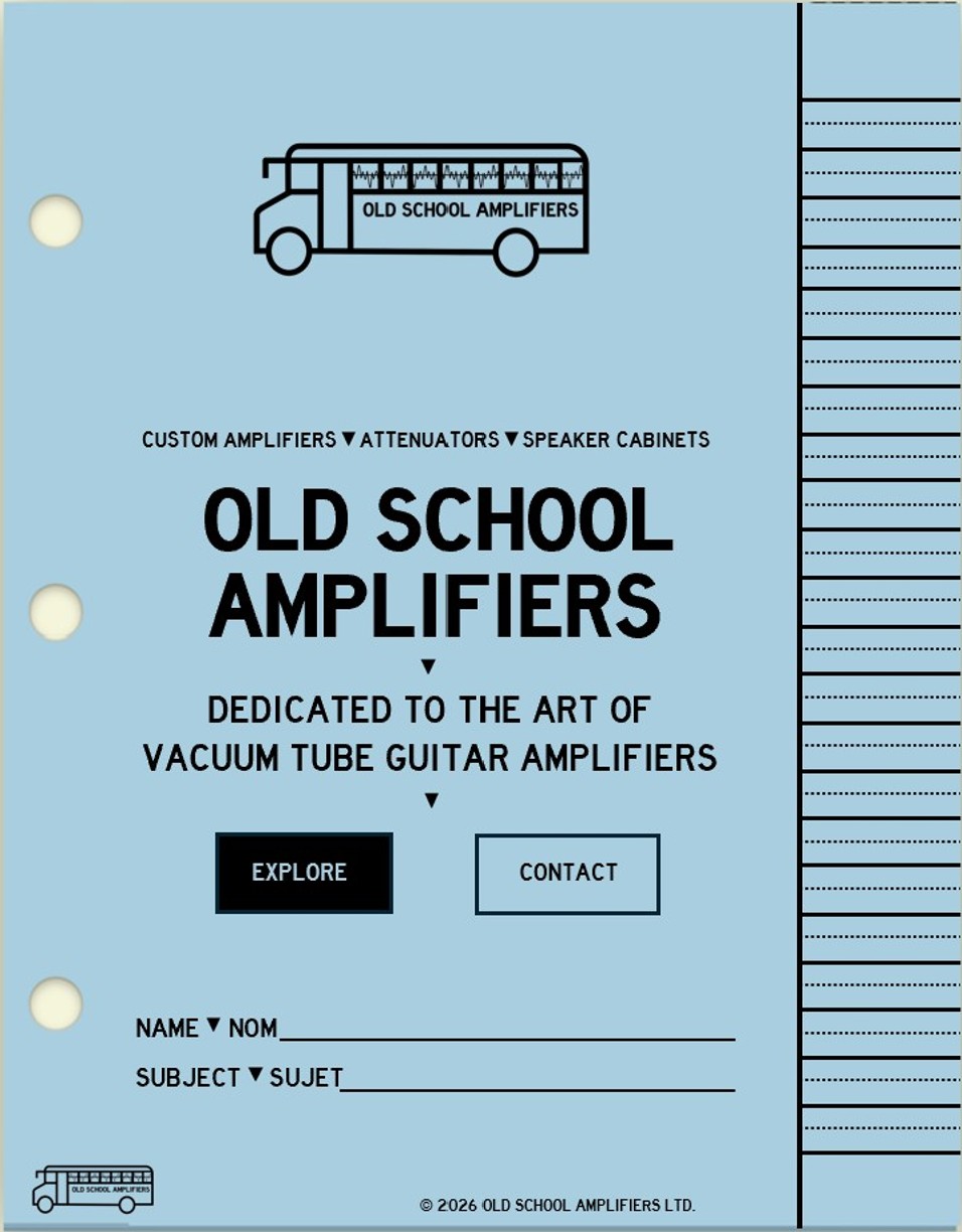 Old School Amplifiers — Custom amplifiers, attenuators, speaker cabinets. Dedicated to the art of vacuum tube guitar amplifiers.